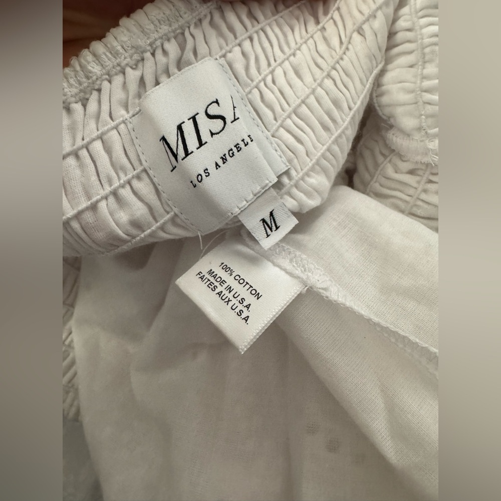 Revolve Misa Los Angeles Zadie dress mini puff sleeve size medium white eyelet - Picture 4 of 6